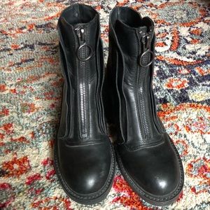 Leather Front zipper boots